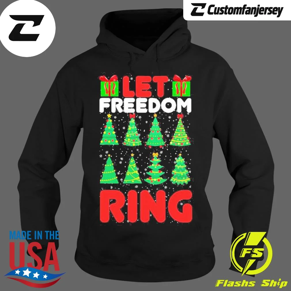 Let Freedom Ring Christmas Hoodie - black Christmas hoodie