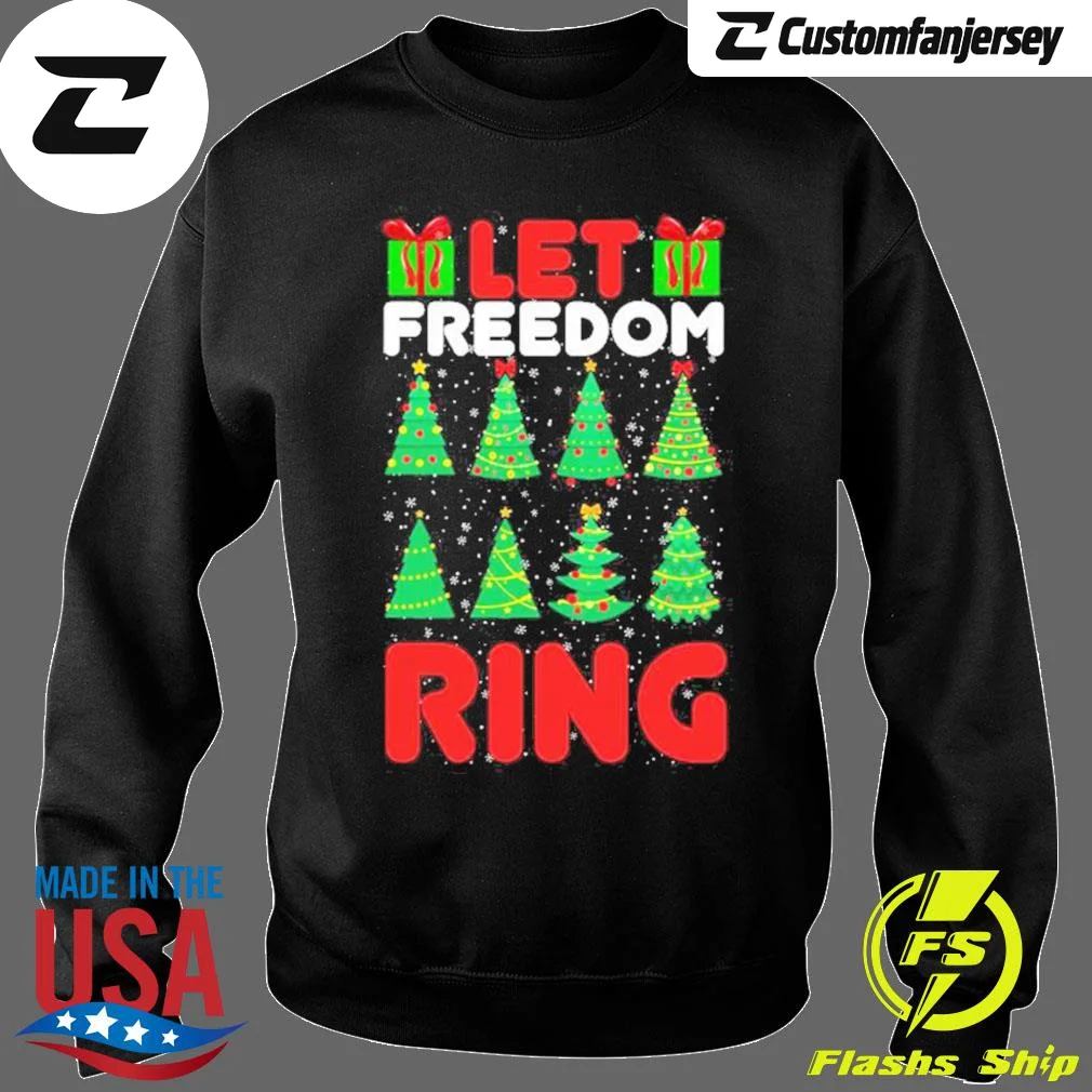 Let Freedom Ring Christmas Sweatshirt - black Christmas sweatshirt