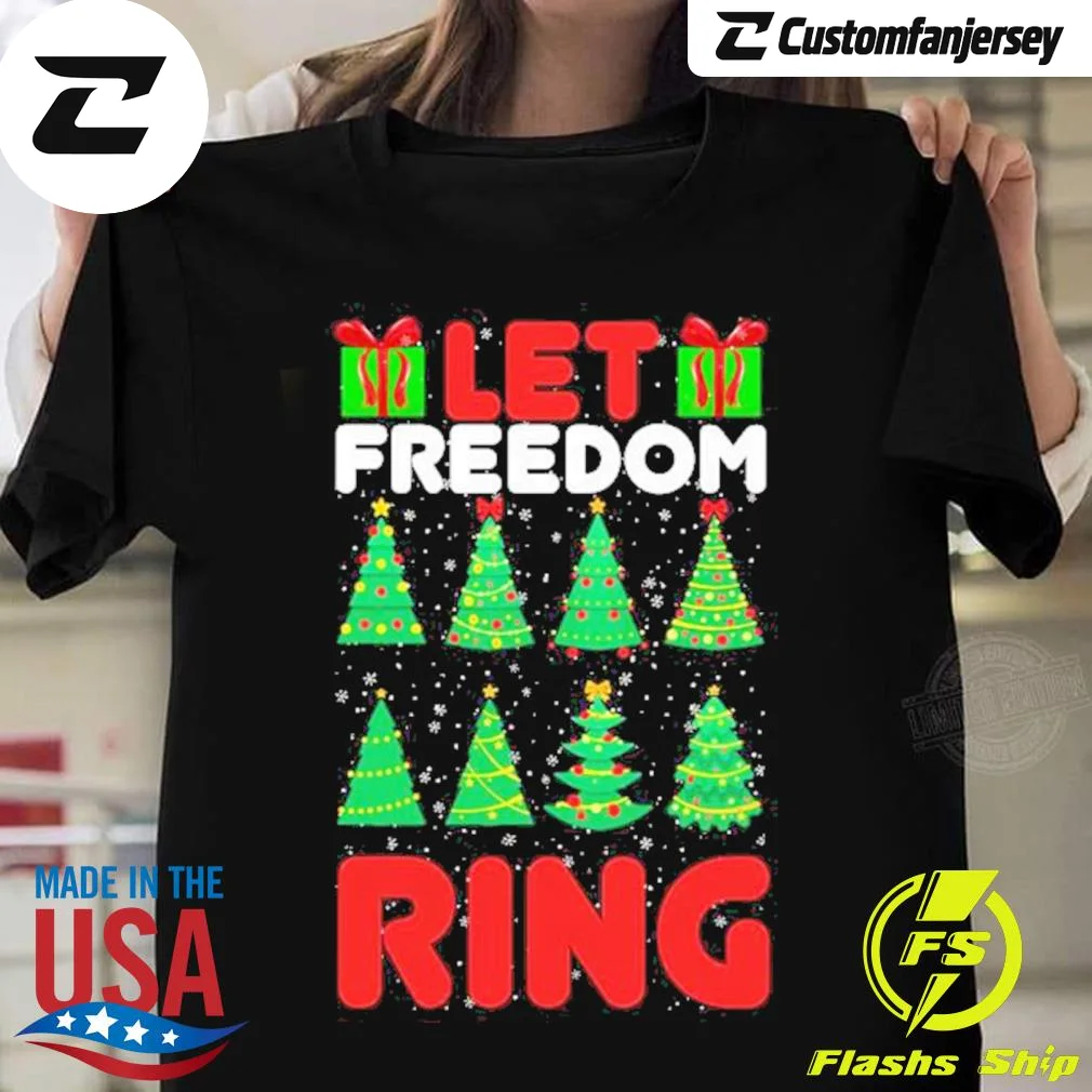 Let Freedom Ring Christmas T-Shirt - black Christmas shirt