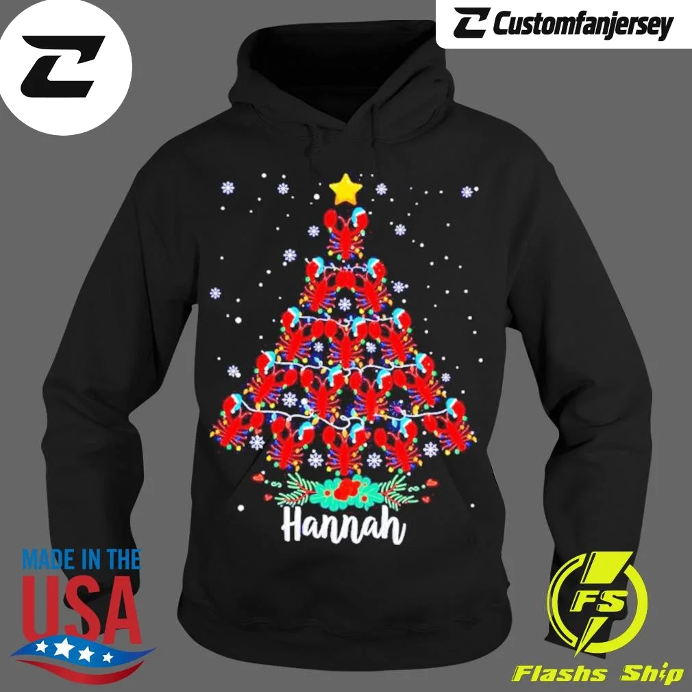 Lobster Christmas Tree Custom Hoodie - black Christmas hoodie