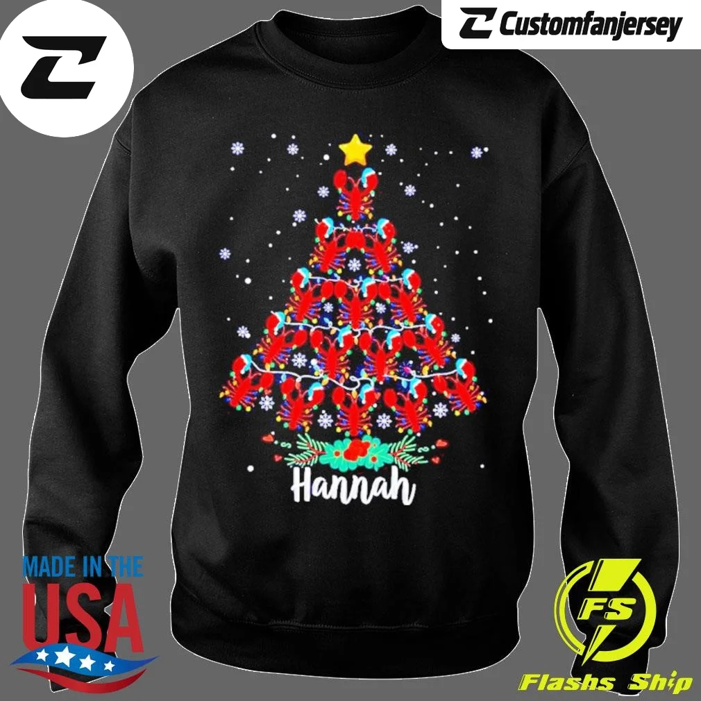 Lobster Christmas Tree Custom Sweatshirt - black Christmas sweatshirt