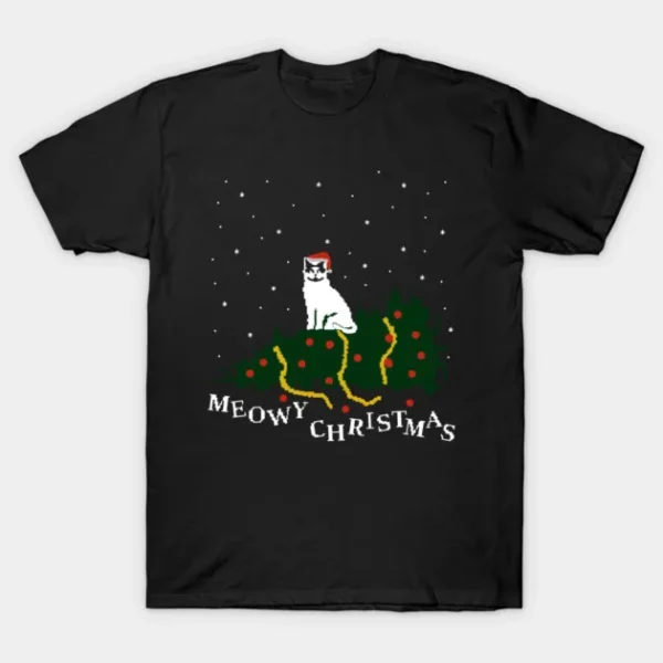 Meowy Christmas Cat Vs. Tree T-Shirt