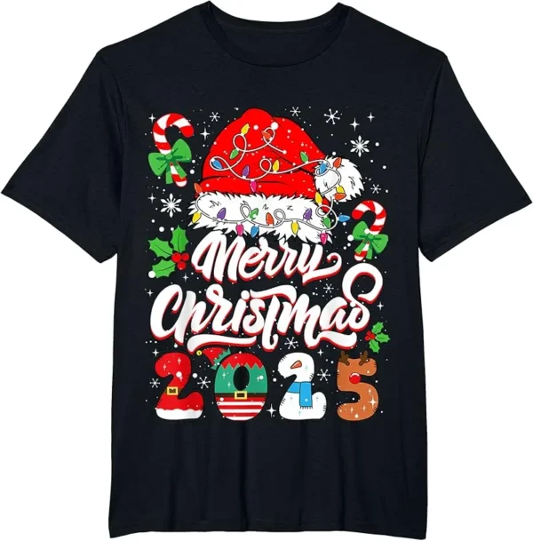 Merry Christmas 2025 Family Matching Pajamas Xmas Men Women T-Shirt