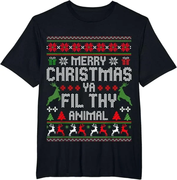 Merry Christmas Animal Filthy Ya Xmas Pajama Christmas T-Shirt