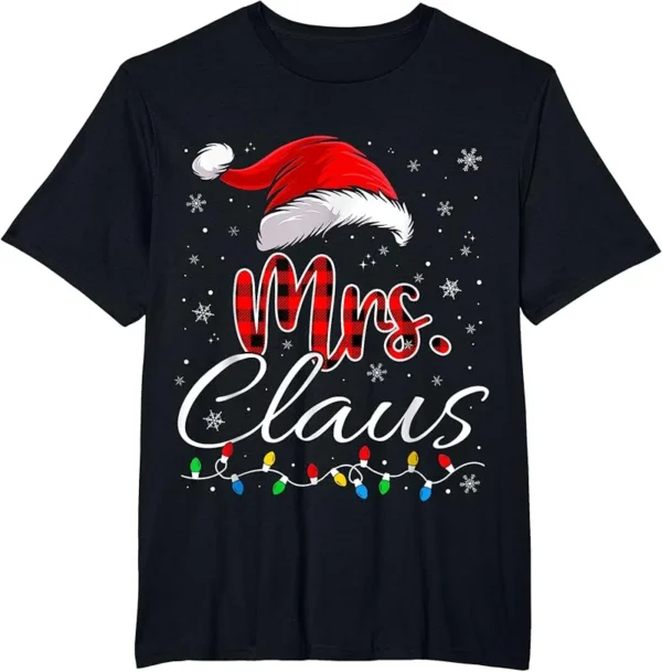 Mr Mrs Claus Christmas Couples Matching His And Her Pajamas T-Shirt