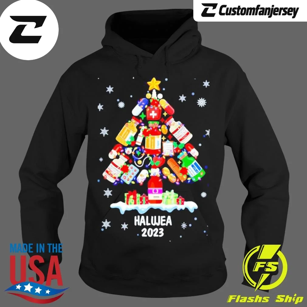 Pharmacy Christmas Tree Custom Hoodie - black Christmas hoodie