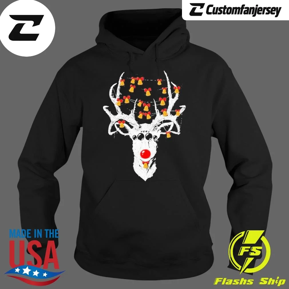 Reindeer Deer Christmas Sweat Hoodie - black Christmas hoodie