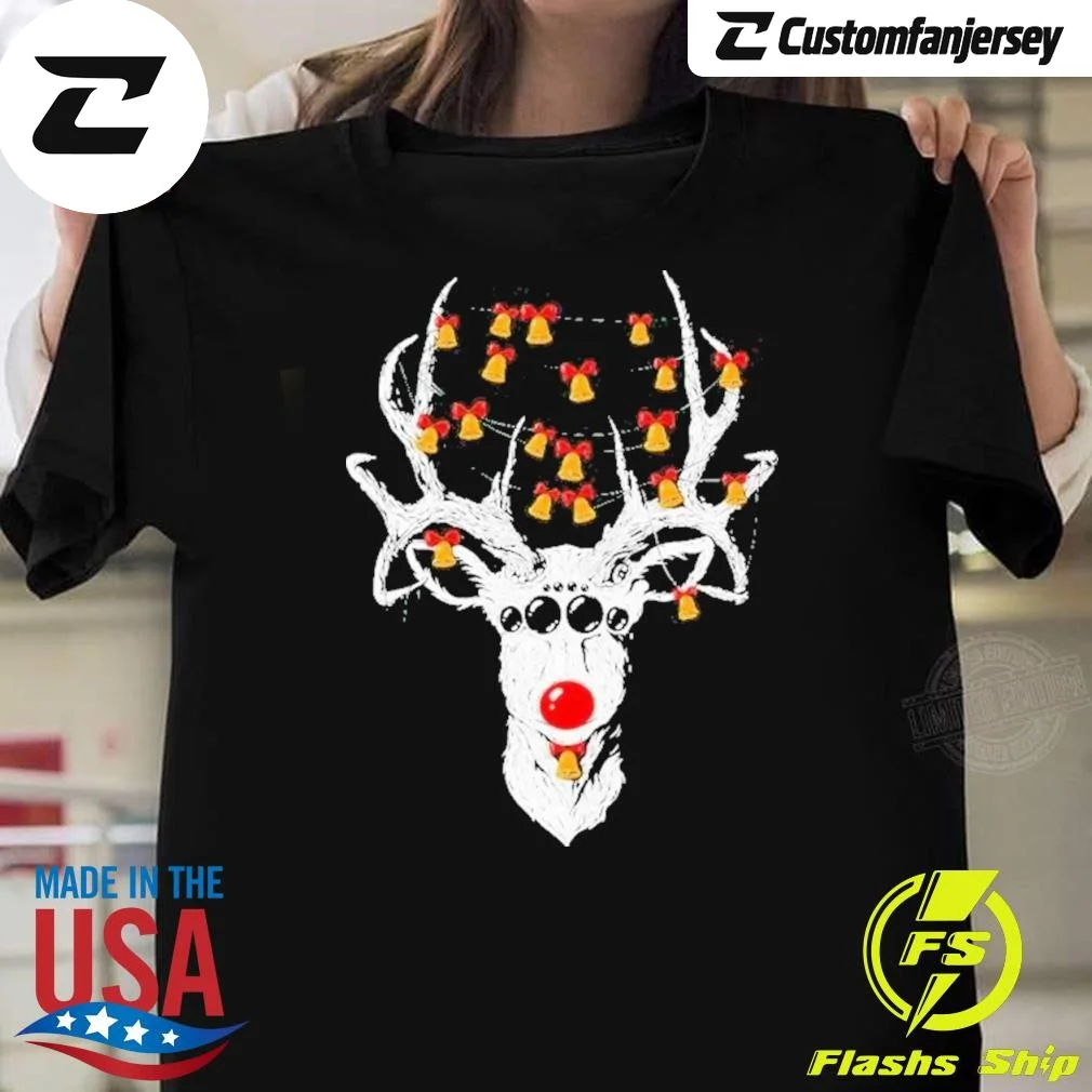 Reindeer Deer Christmas Sweat T-Shirt - black Christmas shirt