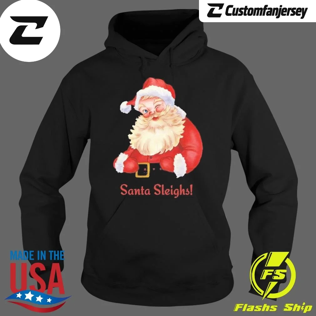 Santa Sleigh All Day Christmas 2024 Retro Hoodie - black Christmas hoodie