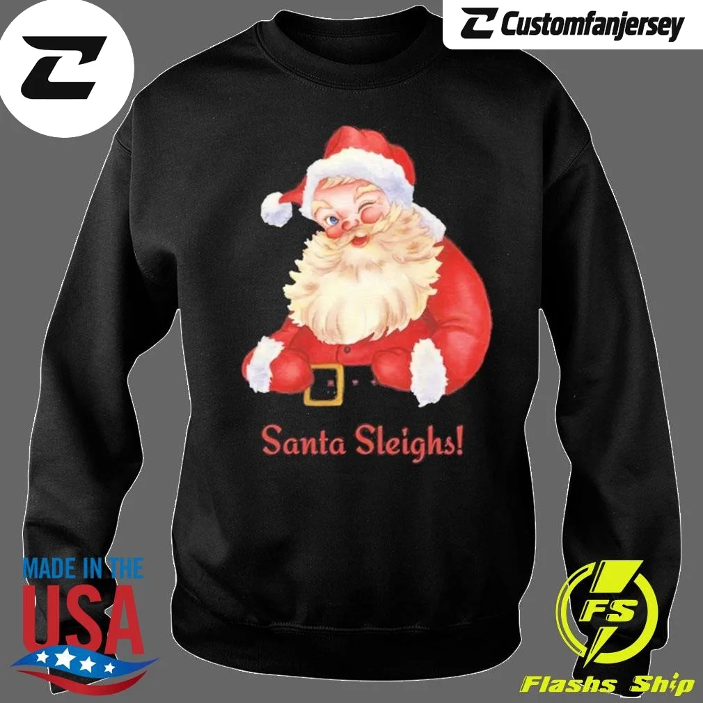 Santa Sleigh All Day Christmas 2024 Retro Sweatshirt - black Christmas sweatshirt