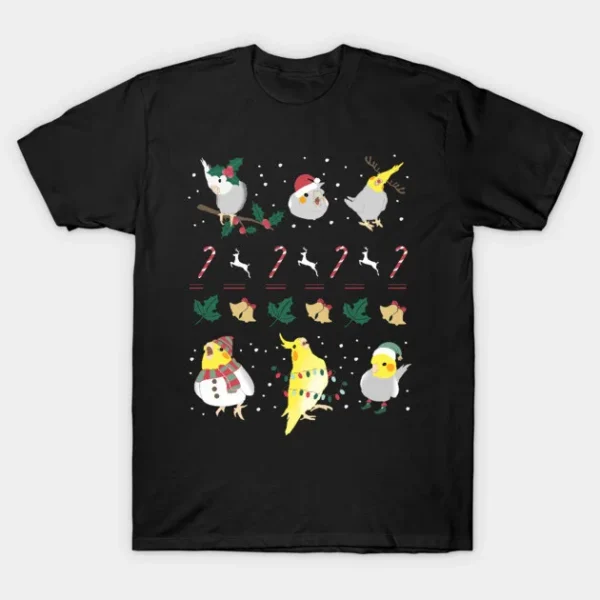 Ugly Christmas Cockatiel Pattern Sweater T-Shirt