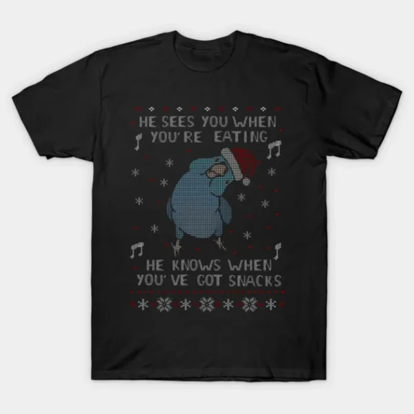 Ugly Christmas Snack Blue Parrotlet Sweater T-Shirt