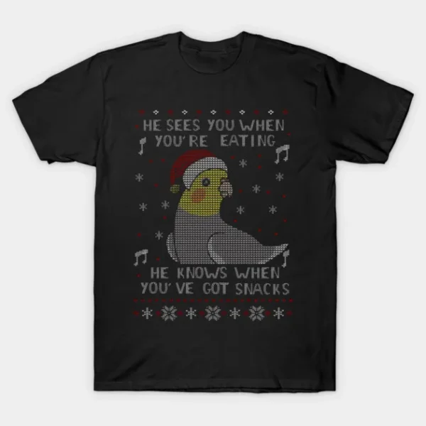 Ugly Christmas Snack Cockatiel Male Sweater T-Shirt