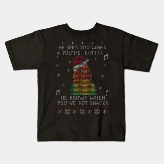 Ugly Christmas Snack Fischer's Lovebird Sweater T-Shirt - kids t-shirt