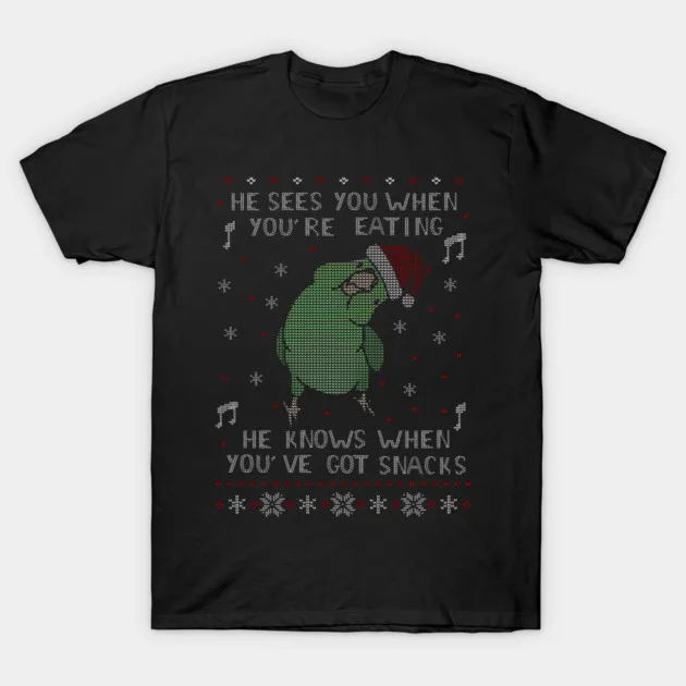Ugly Christmas Snack Green Parrotlet Sweater T-Shirt